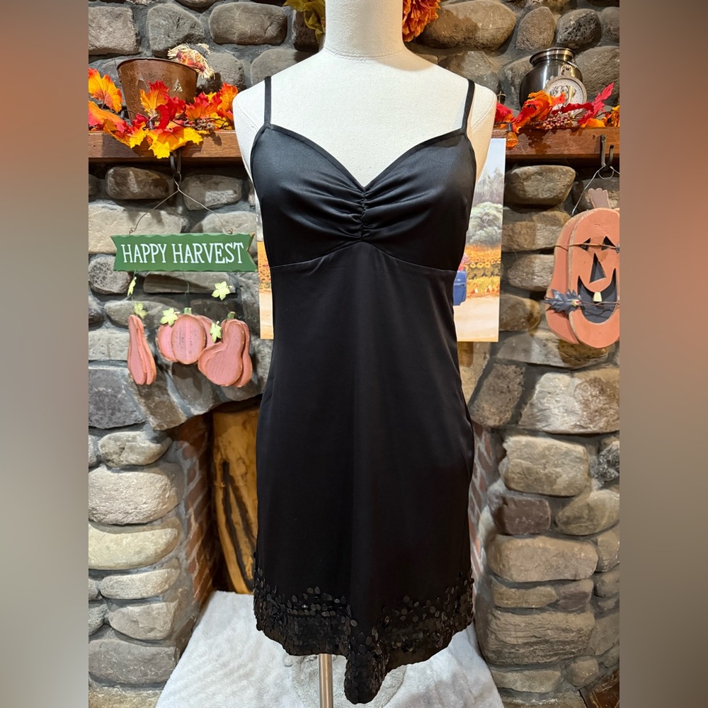 Guess Black Satin Midi Dress